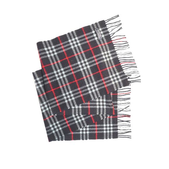 Burberry Navy Tartan Cashmere Scarf - Picture 7 of 10